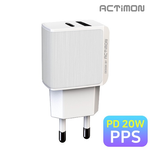 [액티몬] PD 20W 가정용 고속 2구 충전기 (케이블 미포함)